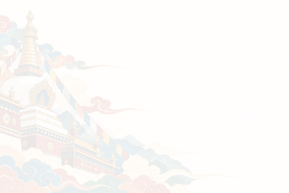 藏式佛塔与祥云插画